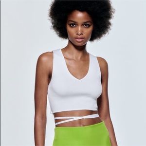 ZARA White knotted tank